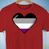 Asexual Pride 8-Bit Pixel Heart Premium Unisex T-Shirt - Red